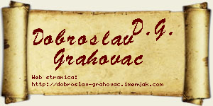 Dobroslav Grahovac vizit kartica